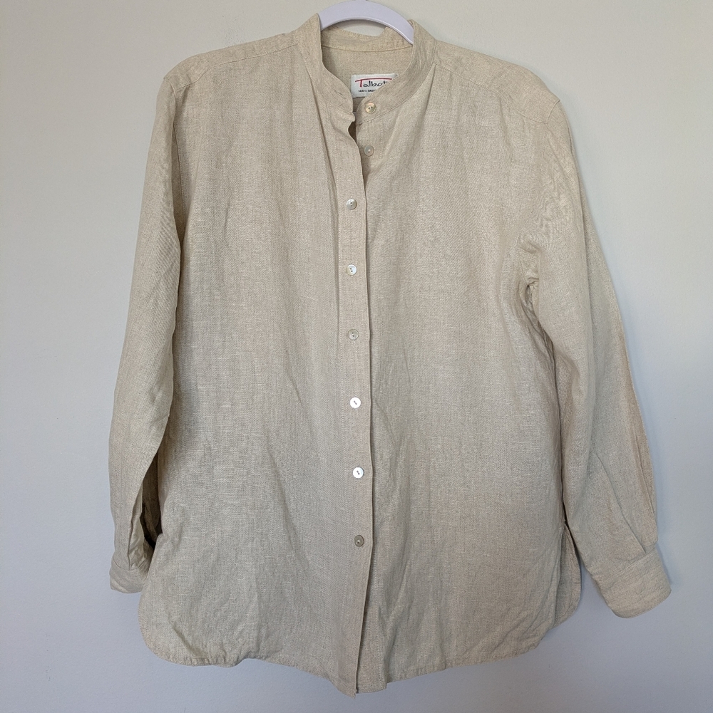 Women's Beige Button-Up Top